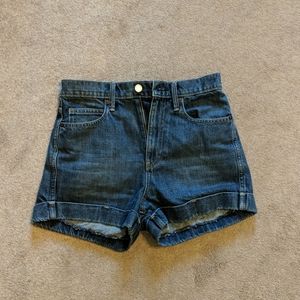 High waisted jean shorts